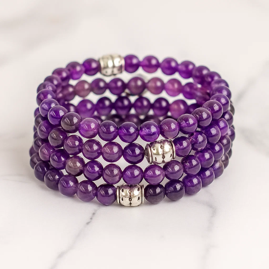 Amethyst Gemstone Bracelet - The Stone of Higher Self
