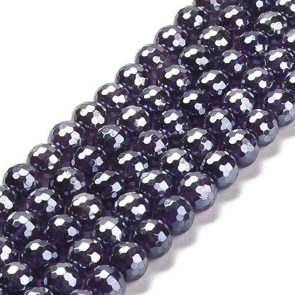 Amethyst Electroplated Faceted Gemstone Beads