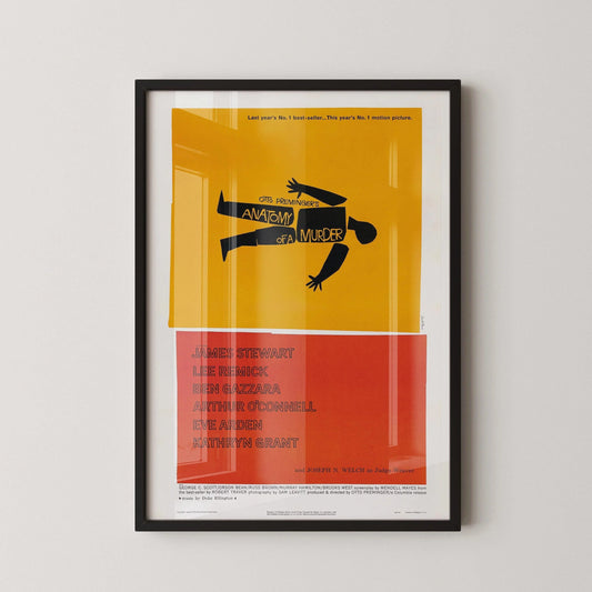 Anatomy of a Murder - Alfred Hitchcock | Classic, Vintage Minimalist Movie Poster Designed by Saul Blass (available framed or unframed)