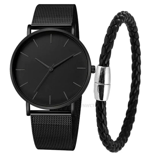 Montre Sport Magnétique Ultra-Fine en Maille
