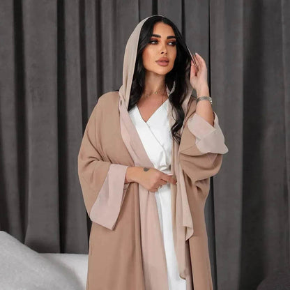 Arab  Cardigan Coat Chiffon Patchwork