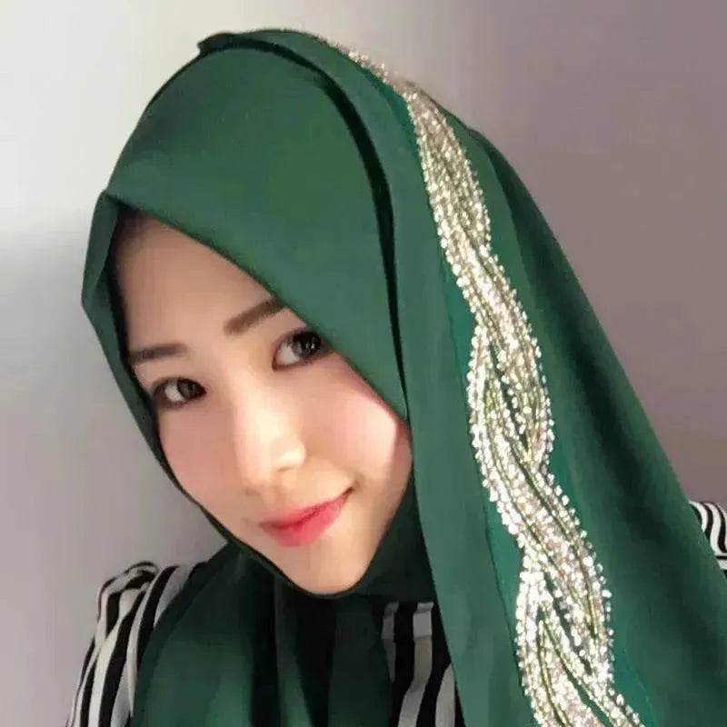 Arab  Chiffon sprinkled gold long scarf