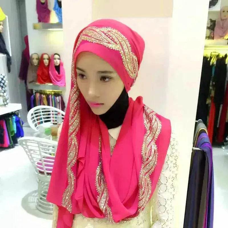 Arab  Chiffon sprinkled gold long scarf