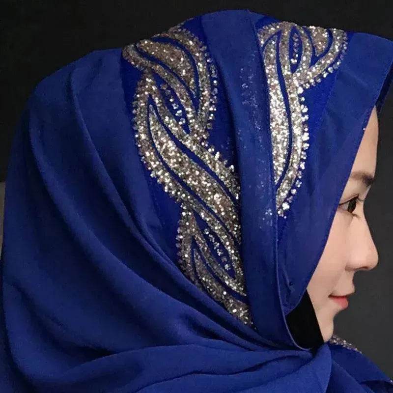 Arab  Chiffon sprinkled gold long scarf