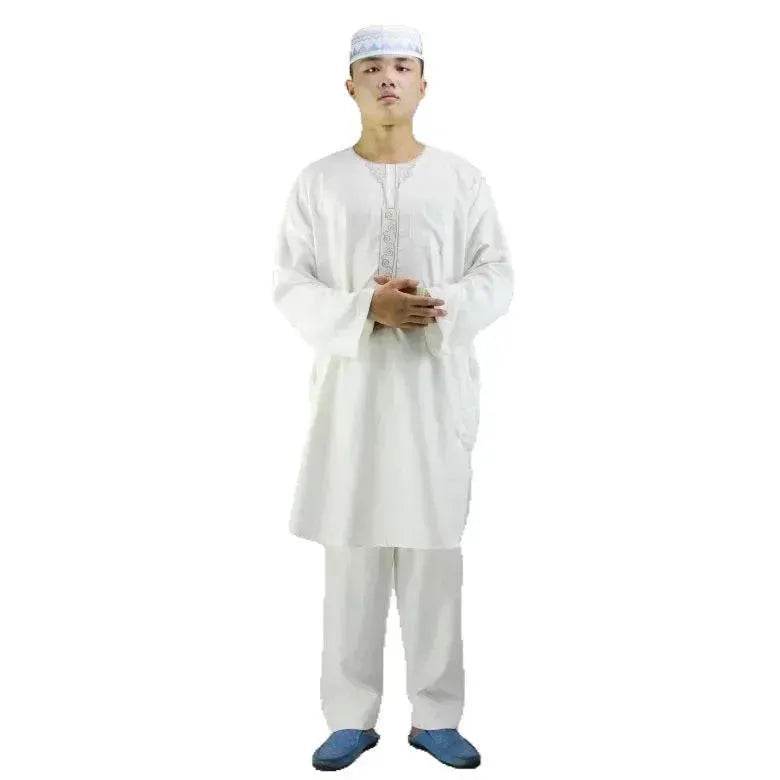 Nouvelle Liturgie Broderie Coton Chanvre Hommes Arabes Costumes Deux Pièces En Gros