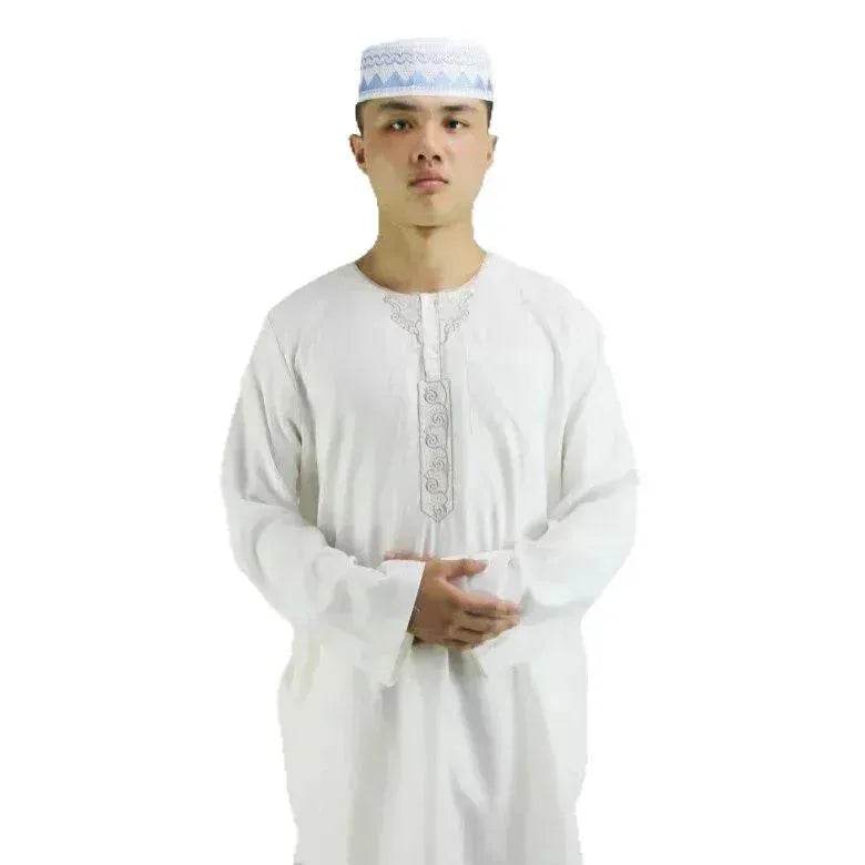 Nouvelle Liturgie Broderie Coton Chanvre Hommes Arabes Costumes Deux Pièces En Gros