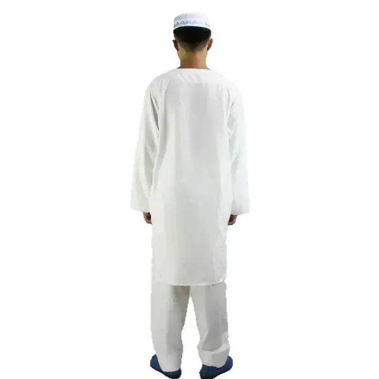 Nouvelle Liturgie Broderie Coton Chanvre Hommes Arabes Costumes Deux Pièces En Gros