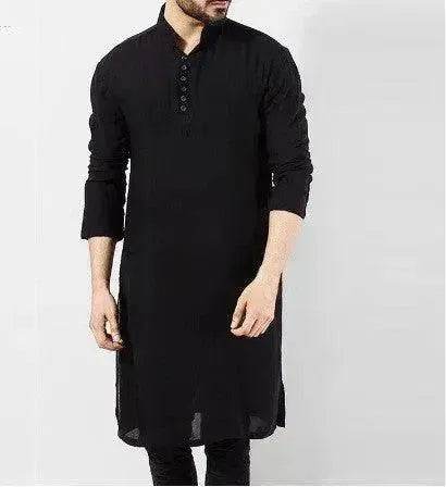 Chemise longue arabe simple et élégante pour hommes, Robe arabe, Djellaba marocaine pour hommes