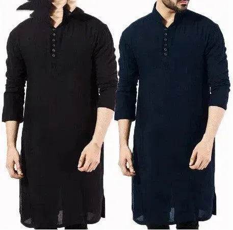 Chemise longue arabe simple et élégante pour hommes, Robe arabe, Djellaba marocaine pour hommes