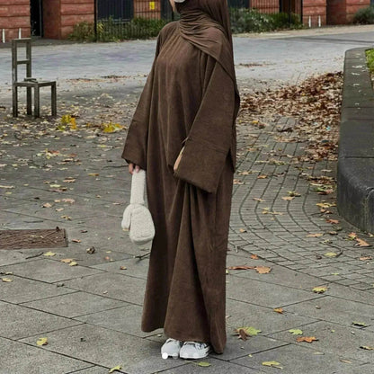 Robe Abaya Cardigan Décontractée d'Automne et d'Hiver pour Femmes Arabes de Dubaï et du Moyen-Orient, et pour Femmes Turques