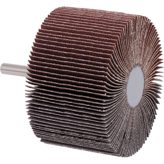 Mounted Flap Wheel, A80 Grit, 3" x 2" x 1/4"