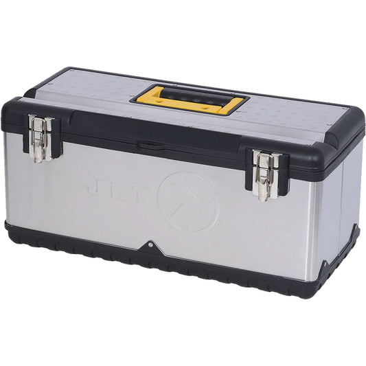 Boîte à outils manuels en acier inoxydable JPSTB-22, 11 po P x 22-1/2 po L x 10-3/4 po H, Noir/Gris