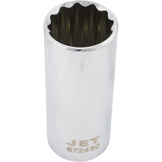 12-Point Chrome Socket, 15/16", 1/2" Drive, 12 Points, Deep