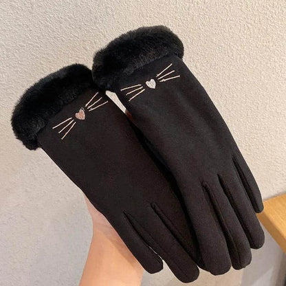 Gants d'équitation en daim matelassés, doublés polaire, chauds et mignons