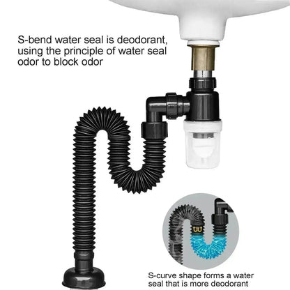Ensemble de tuyaux d'évacuation rétractables pour évier de cuisine et salle de bain universel, tuyau d'évacuation des eaux usées, égouttoir de lavabo, raccords de plomberie.