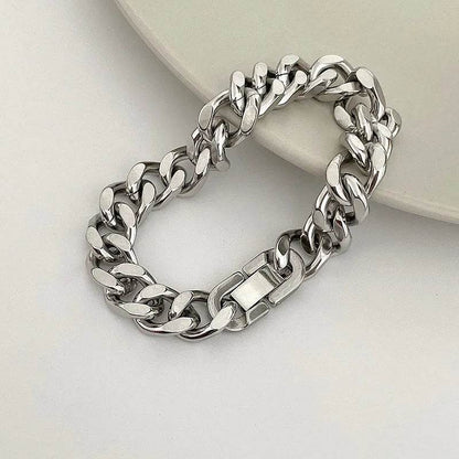 Thick Cuban Link Chain Titanium Steel Necklace Clavicle Chain