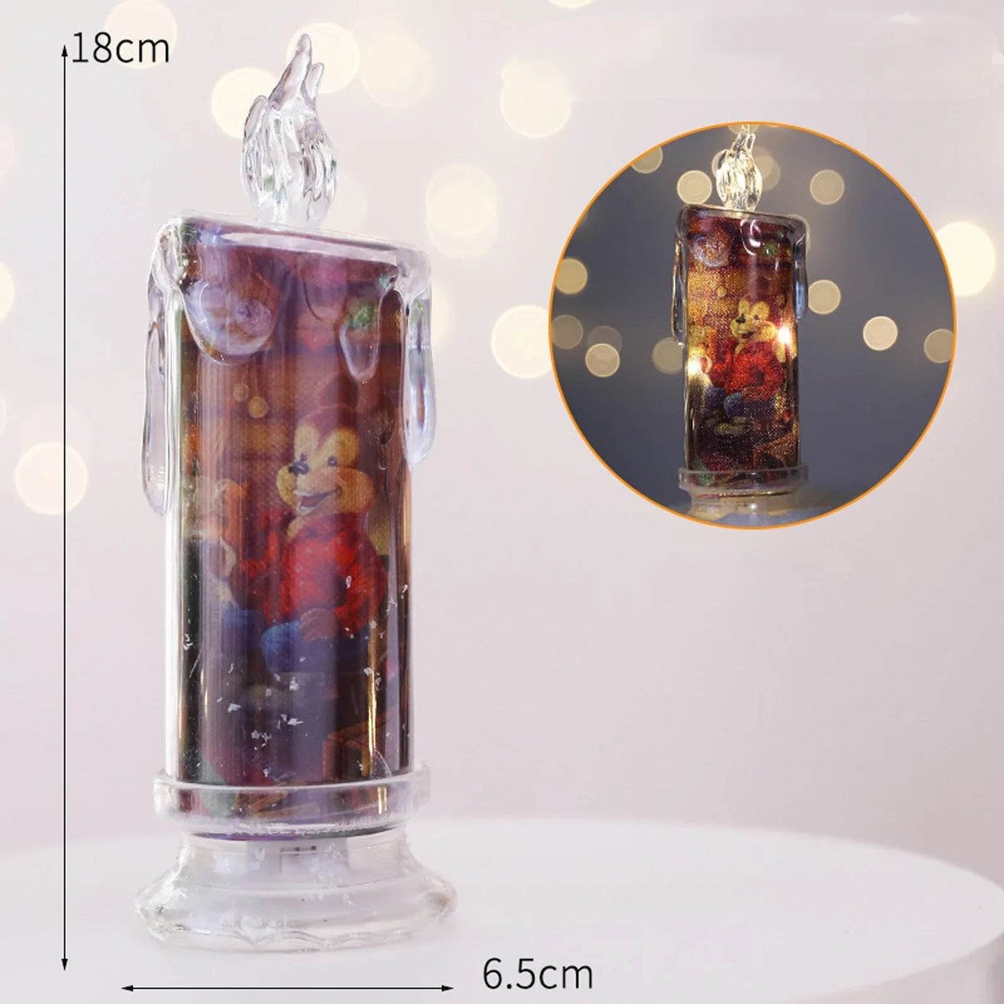 Christmas Transparent Electronic Flameless Candles Decorative Gifts