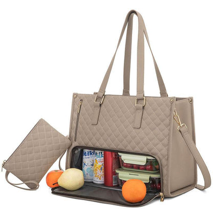 Women Stylish Fashion Commute Office Insulated Work Handbag Lunch Bag