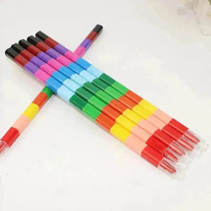 Creative Building Blocks Coloring Crayon 12 Colors Square Crayon Crayon Stationery