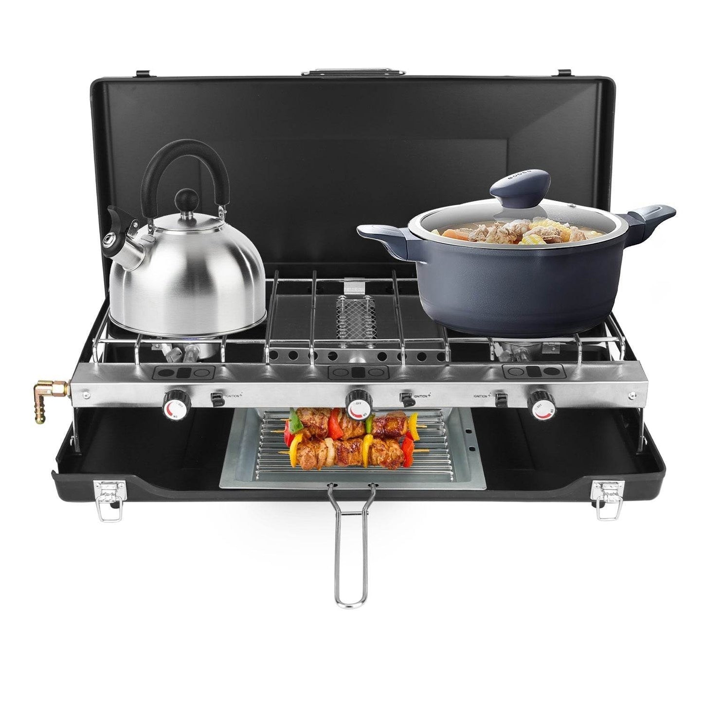 Portable 2 burner Gas Stove propane range camping gas outdoor stove burner