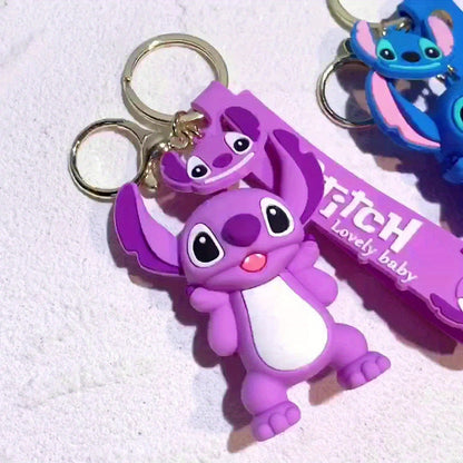Disney Lilo & Stitch Accessories Keychain - 3 Adorable Styles with Durable Keyring & Car Charm - Perfect Gift Idea - Collectible Item - Ladies Keychains - Halloween Themed - UME Brand