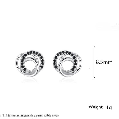 Dignified Hollow Multi-circle Zircon Design Earring