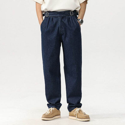 Blue Denim Straight High Waist Jeans pant For Men