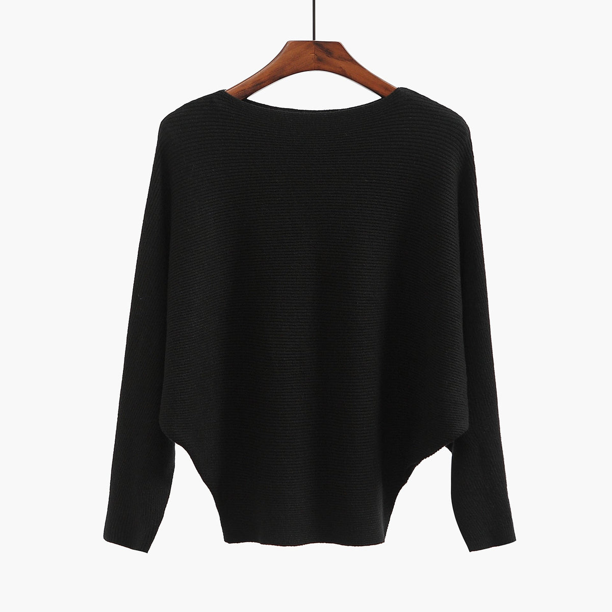 Women’s Halter Neck Batwing Knit Pullover Top – Stretchy Relaxed-Fit Casual Sweater
