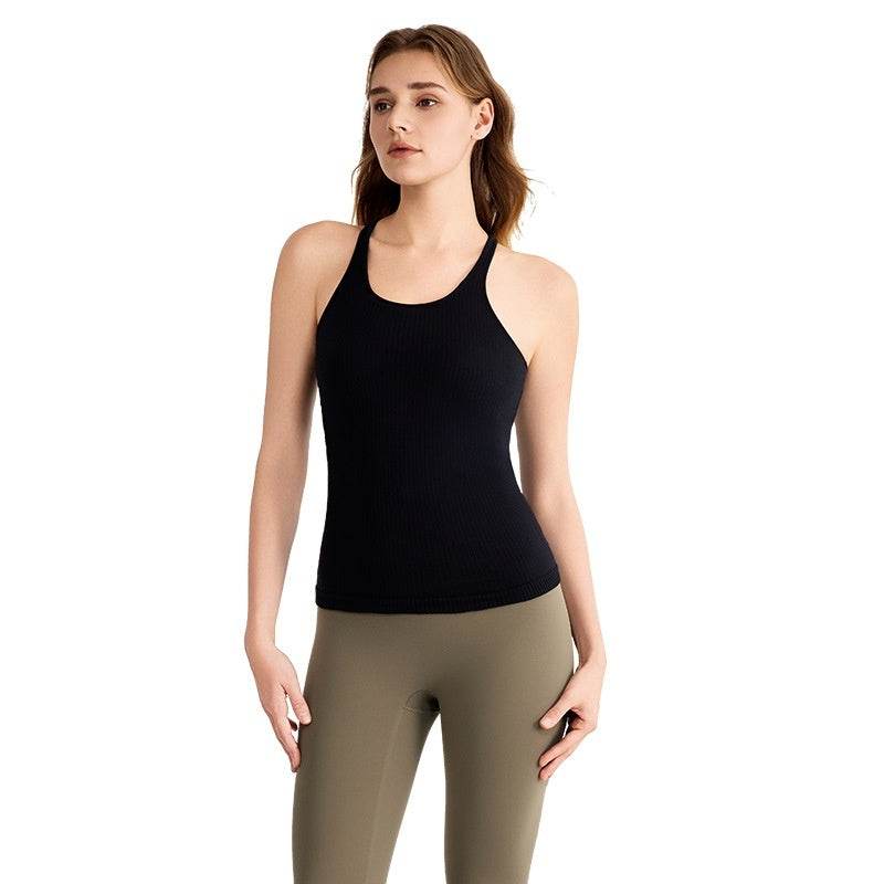 yoga clothes sleeveless Vest With Chest Pad Workout Top