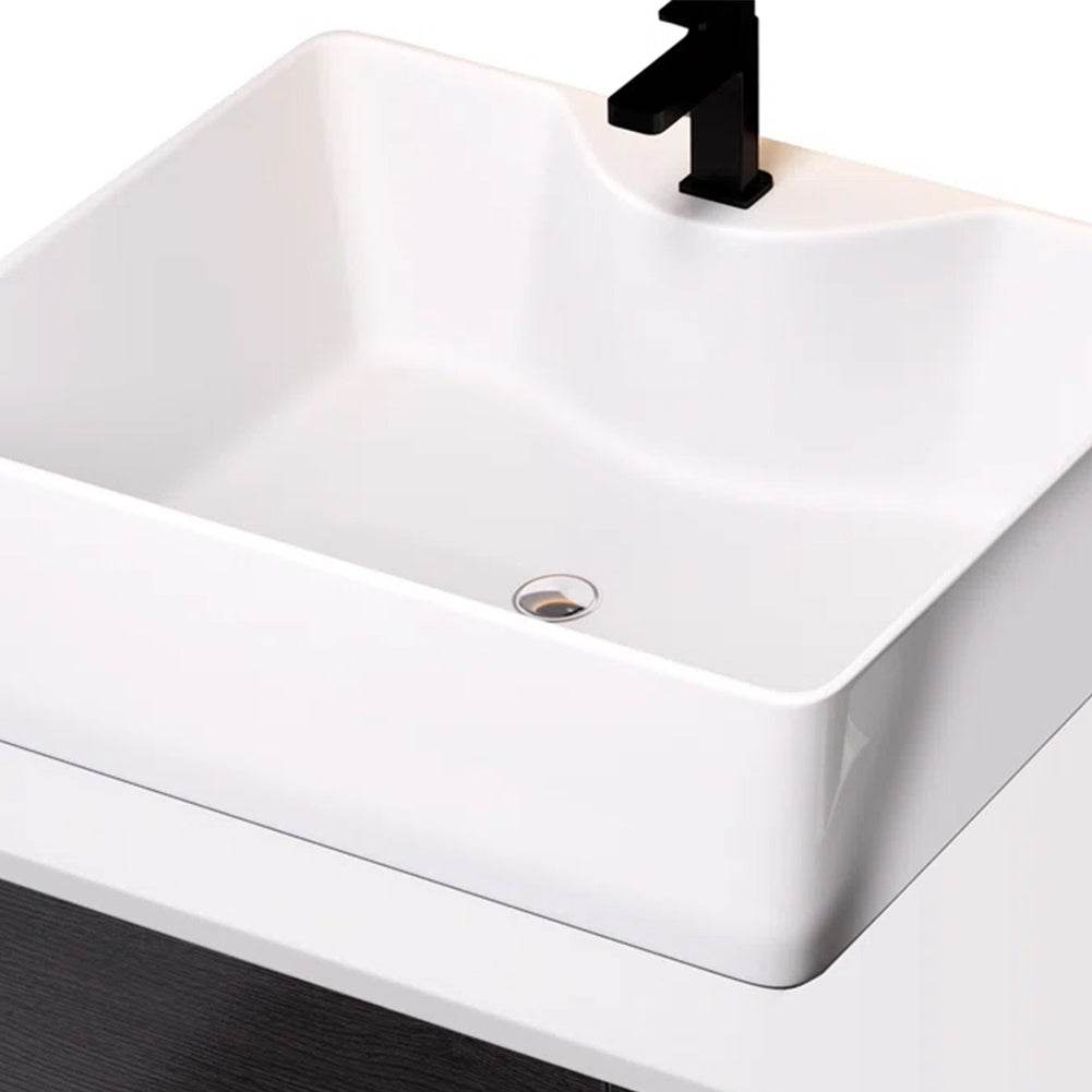 Meuble-lavabo mural simple de 31,5 pouces avec dessus en pierre reconstituée