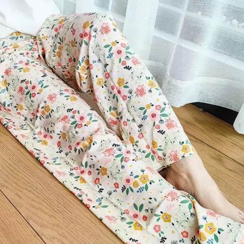 Cotton Silk Pajama Lounge trouser Pants Summer Women