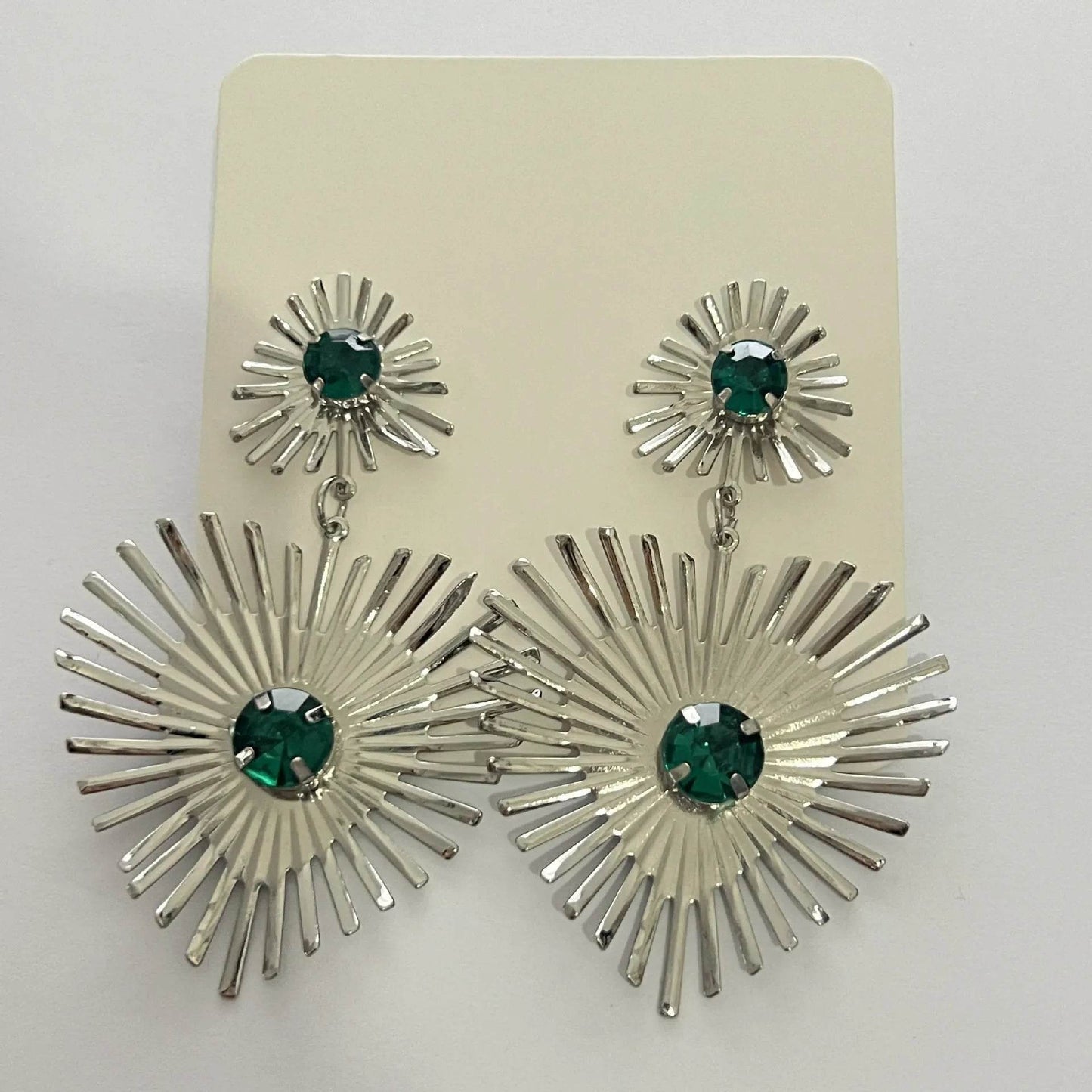 Bohemian Sunflower Heart-shaped Earrings Rhinestone Exaggerated Chandelier earring