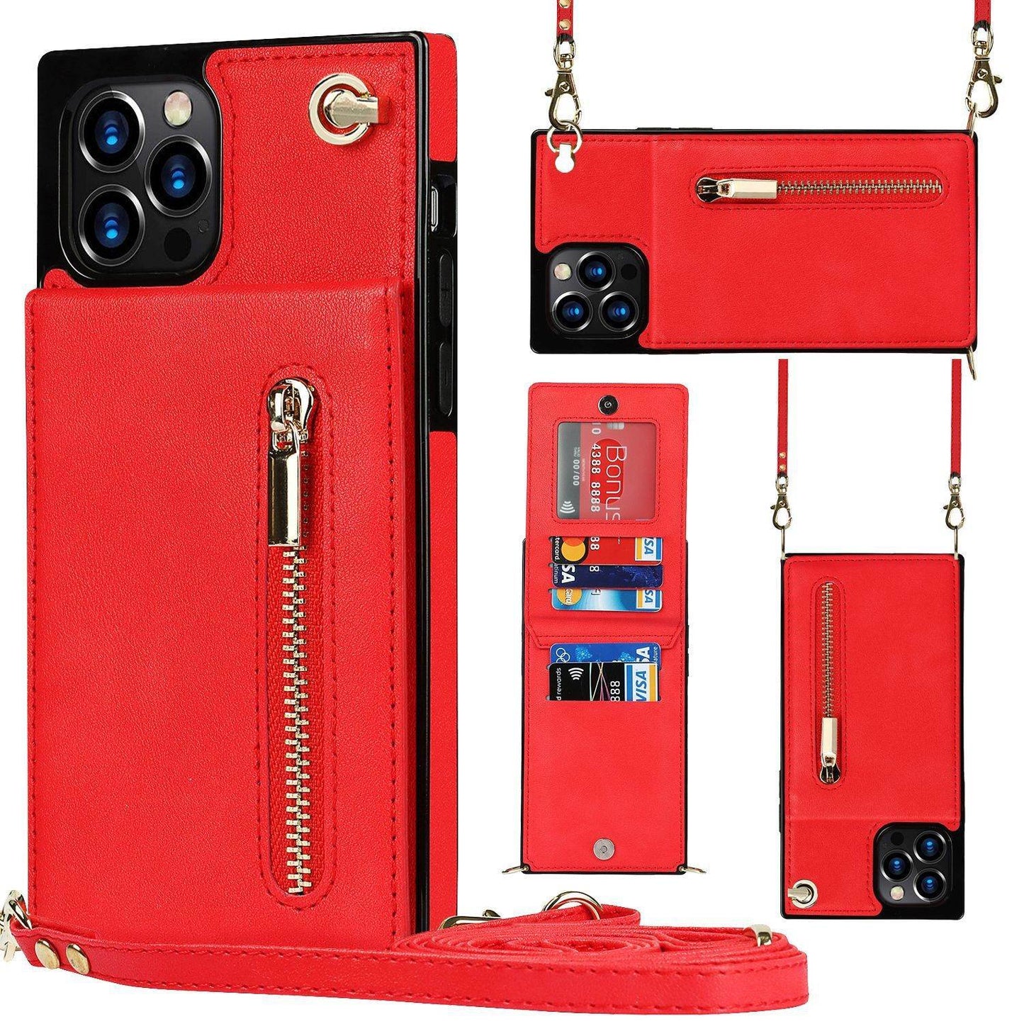 Samsung leather Crossbody Phone Case Card Holder Wallet leather case