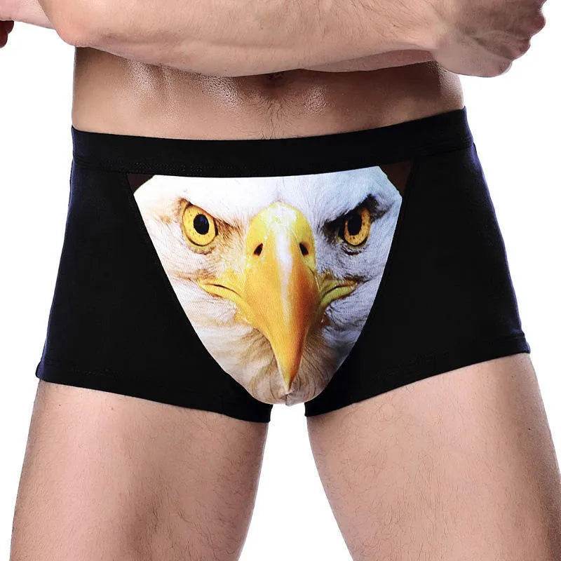 Printed Wolf Head Big Bird  Men's Boxer Briefs Underwear