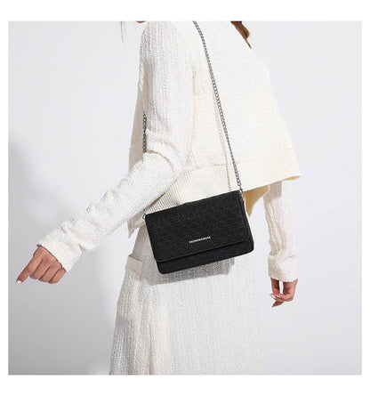 Luxury Women's Chain Embossed Square flap Shoulder Bag for women
