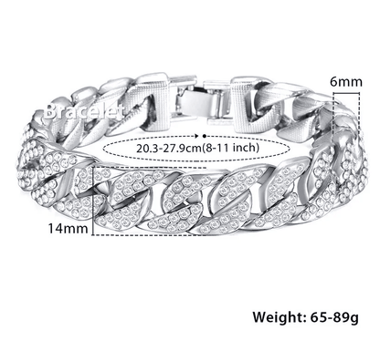 18k Gold & Diamond Laced Cuban Chain Bracelet