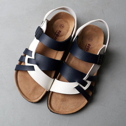 Men's Simple Hollow-out Flat Cork Slippers
