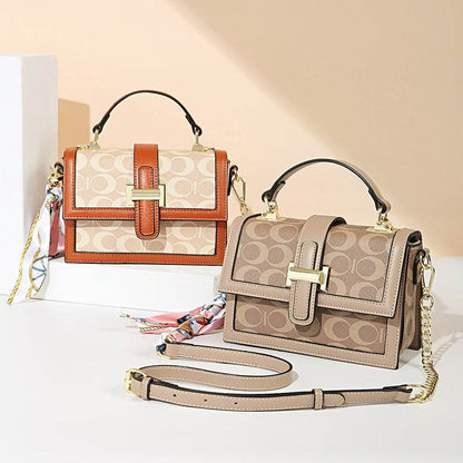 Vintage Printed PVC leather Shoulder Crossbody Bag for women
