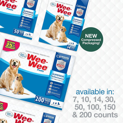 Alèses absorbantes Wee-Wee pour chiens, 100 unités, Original (Chiot) : 22,5" X 23"