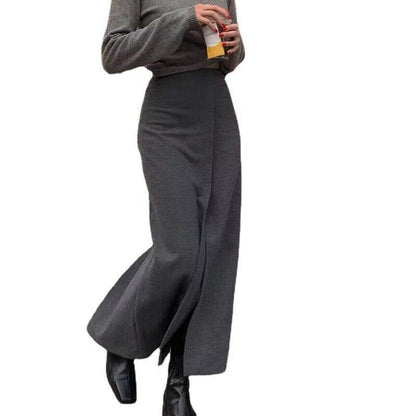 Formal Versatile Slit Long Split Skirt