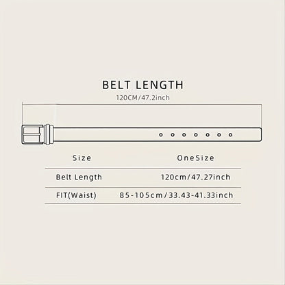 Ceinture Western Vintage pour Homme avec Détails Gaufrés et Boucle Unique - Similicuir Tendance, Bords Brodés, Style Décontracté