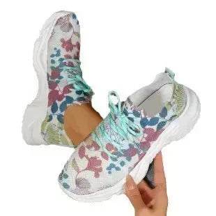 Chaussures de course pour femmes Flower Sports Baskets plates tendance