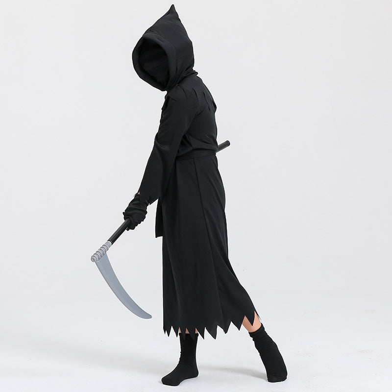 Children's Grim Reaper Halloween Costume – Hooded Cosplay Outfit for Boys & Girls