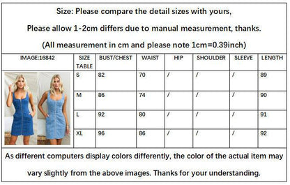 Spring And Summer Casual Slim Fit Denim Sleeveless Dress