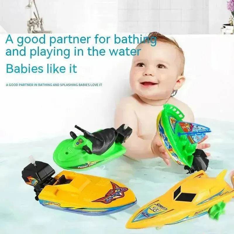Jouets de Bain Bébé Bateau à Moteur Voilier Hors-Bord pour Enfants Cognition des Couleurs Motomarine d'Été