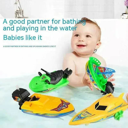 Jouets de Bain Bébé Bateau à Moteur Voilier Hors-Bord pour Enfants Cognition des Couleurs Motomarine d'Été