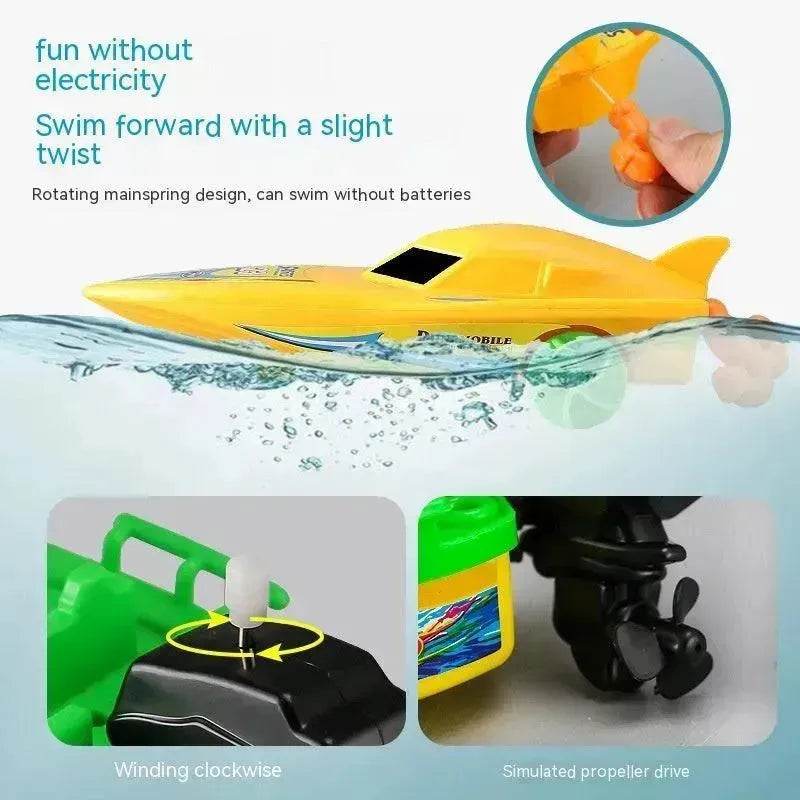 Jouets de Bain Bébé Bateau à Moteur Voilier Hors-Bord pour Enfants Cognition des Couleurs Motomarine d'Été