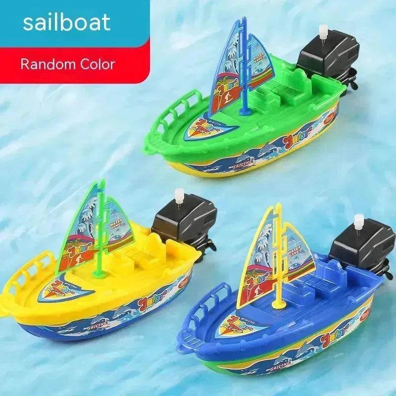 Jouets de Bain Bébé Bateau à Moteur Voilier Hors-Bord pour Enfants Cognition des Couleurs Motomarine d'Été