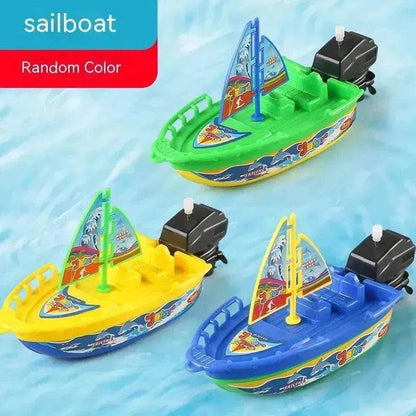 Jouets de Bain Bébé Bateau à Moteur Voilier Hors-Bord pour Enfants Cognition des Couleurs Motomarine d'Été