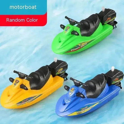 Jouets de Bain Bébé Bateau à Moteur Voilier Hors-Bord pour Enfants Cognition des Couleurs Motomarine d'Été